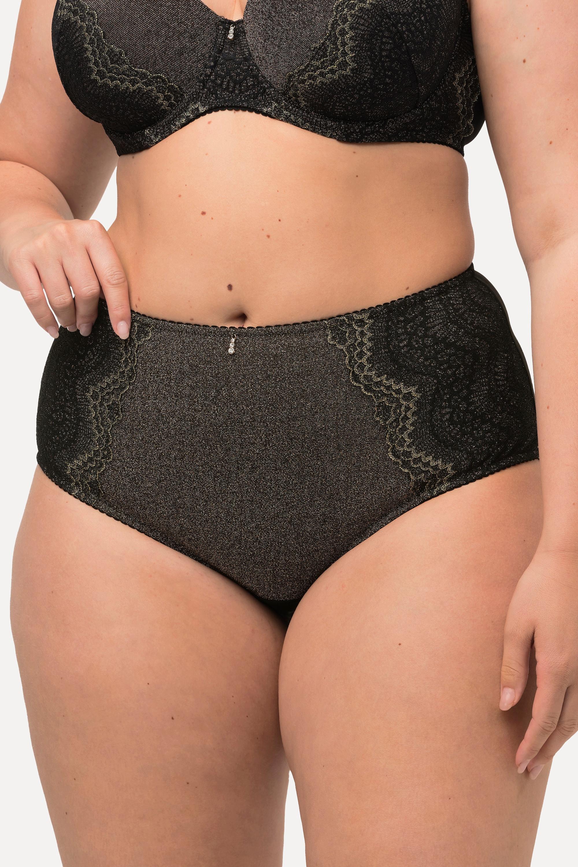 Ulla Popken Culotte Midi Dentelle Dorée Opaque  