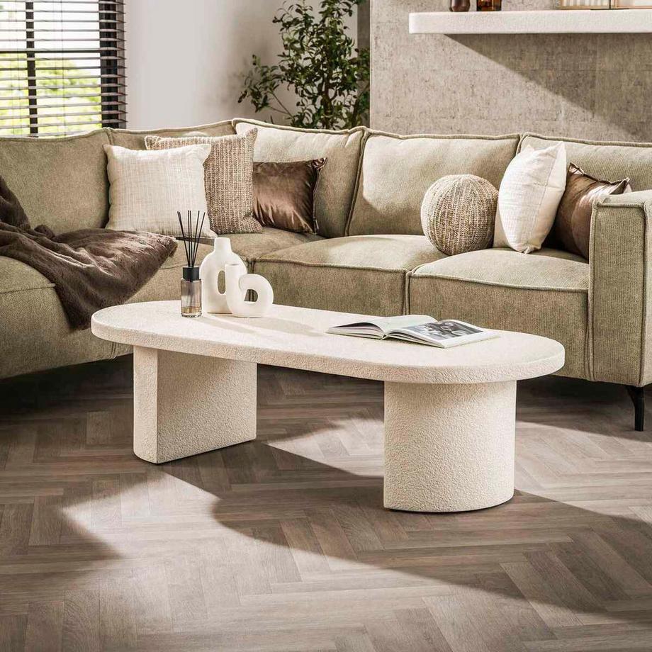 mutoni Table basse Arch Stone blanc 150x65  