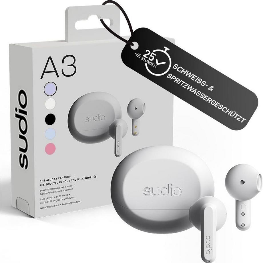 SUDIO  SUDIO-Kopfhörer A3 Weiß In-Ear True Wireless 