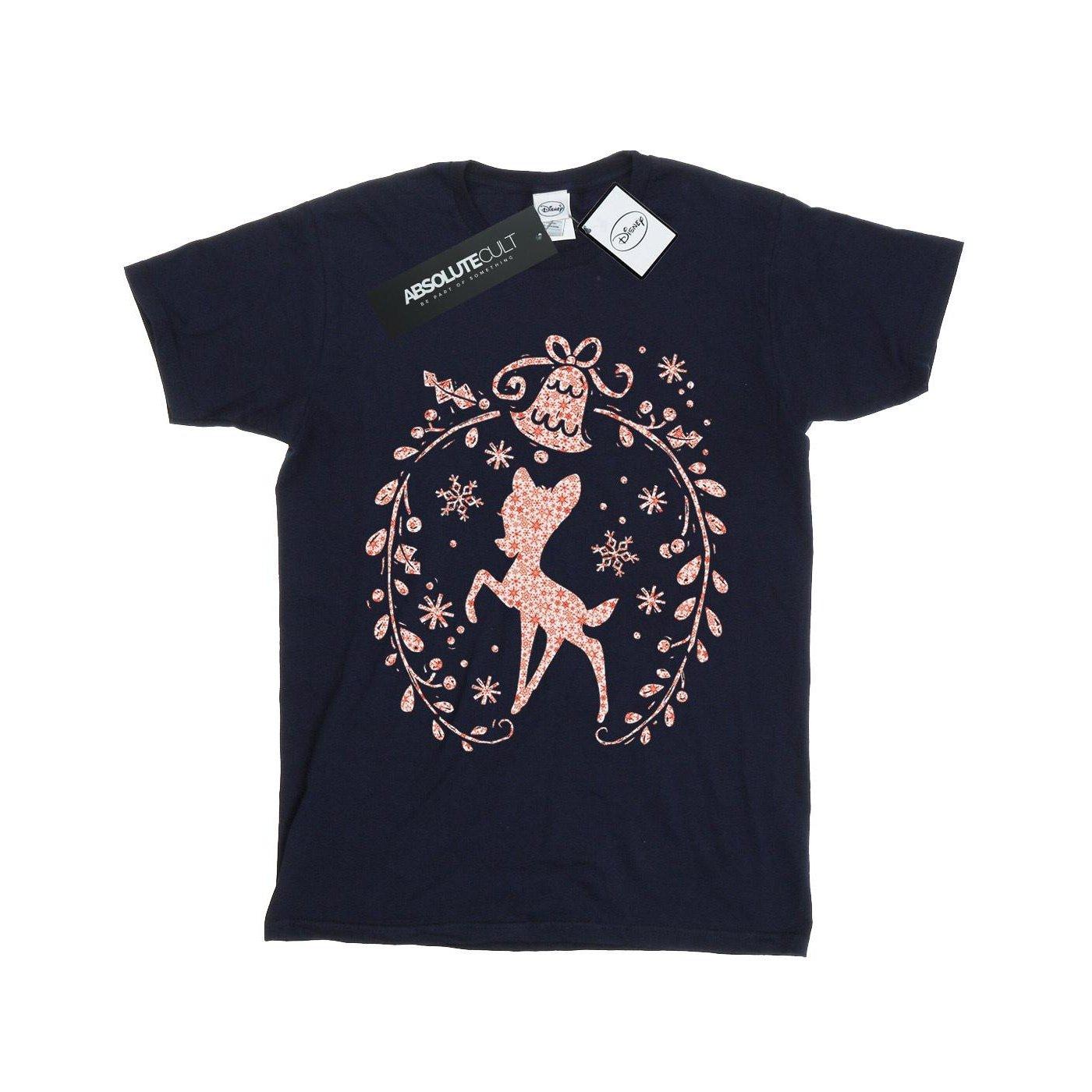 Image of Bambi Christmas Wreath Tshirt Unisex Marine 140/146