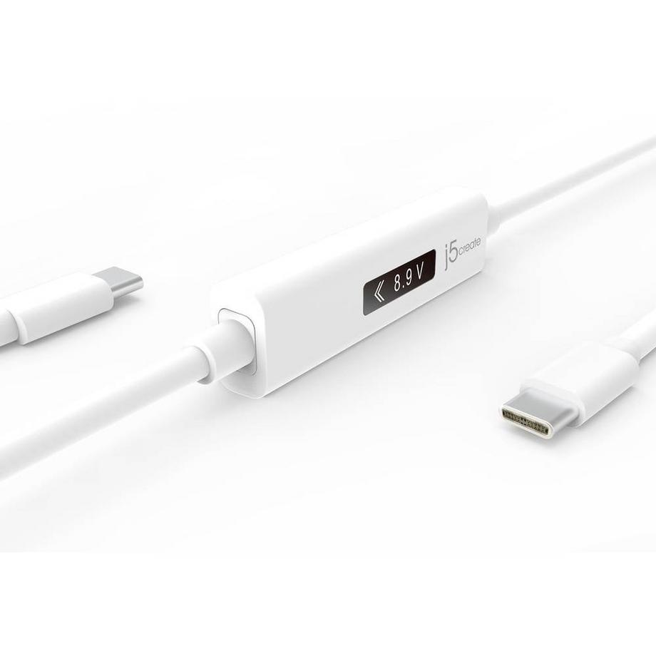 j5Create  USB-C 2 zu USB-C Kabel mit OLED Dynamic Power Meter 