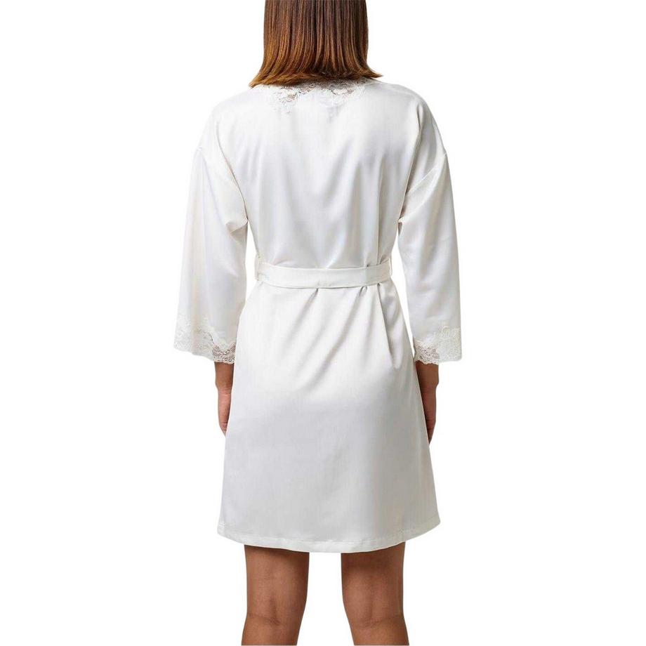 Ralph Lauren Peignoir en Satin avec Bordures en Dentelle  