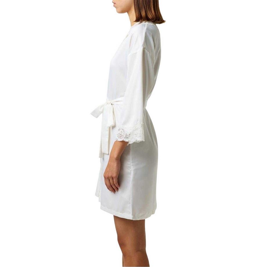 Ralph Lauren Peignoir en Satin avec Bordures en Dentelle  