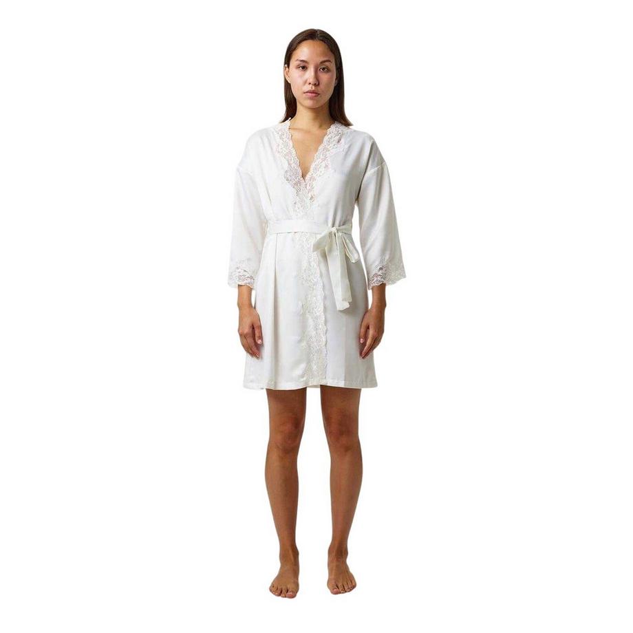 Ralph Lauren Peignoir en Satin avec Bordures en Dentelle  
