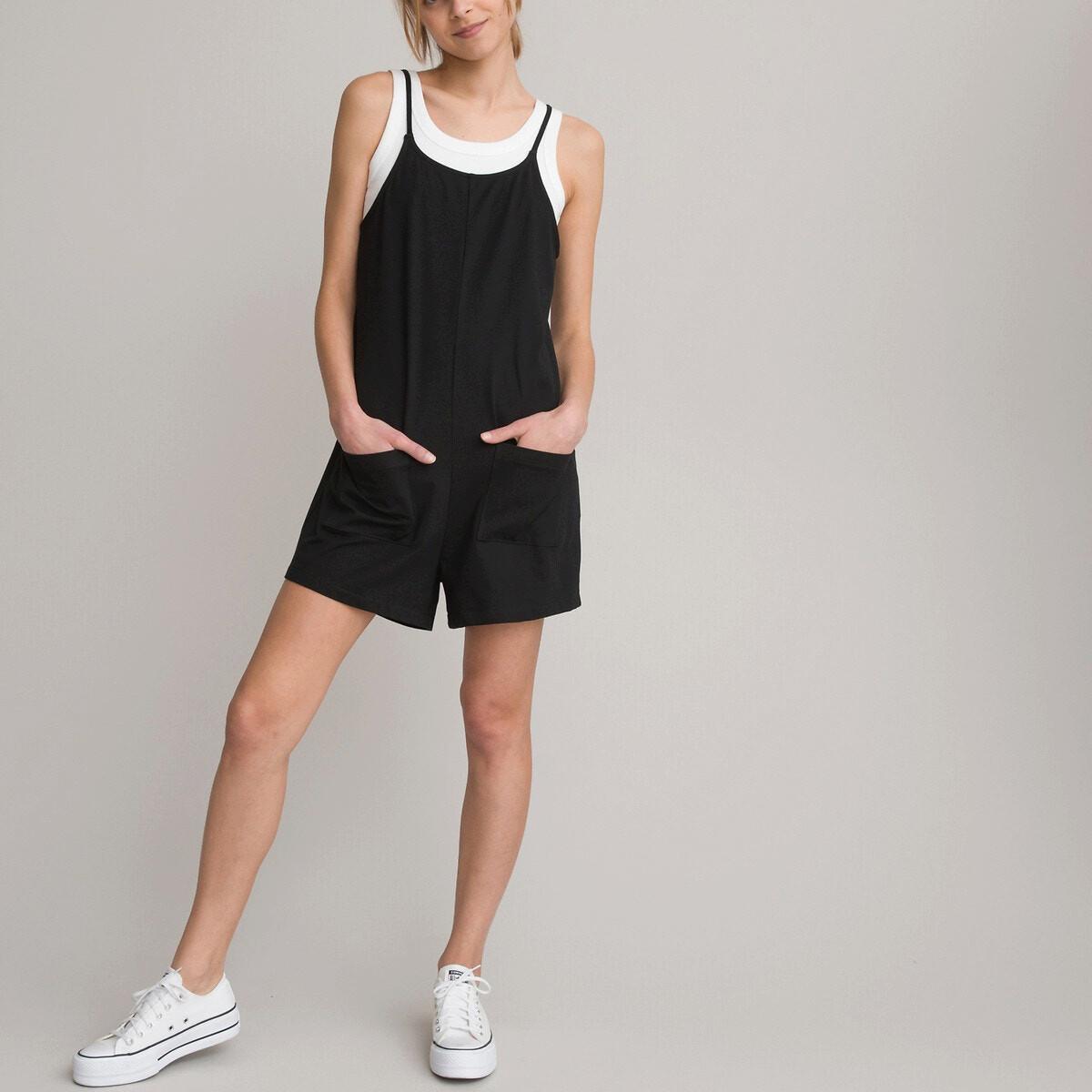 Image of Kurzoverall Mit Schmalen Trägern Unisex Schwarz 14A
