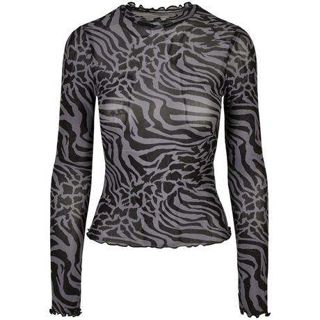URBAN CLASSICS Langärmeliges Rollkragen AOP Mesh Top  