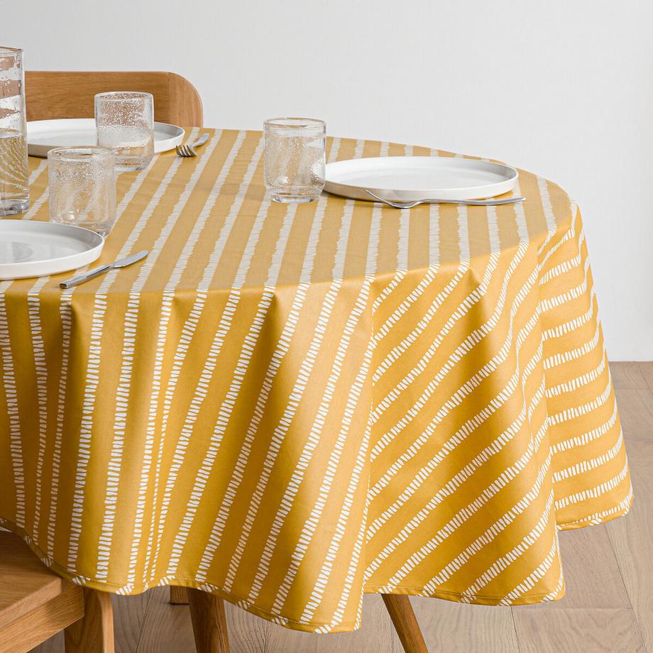 Nappe ronde coton enduit