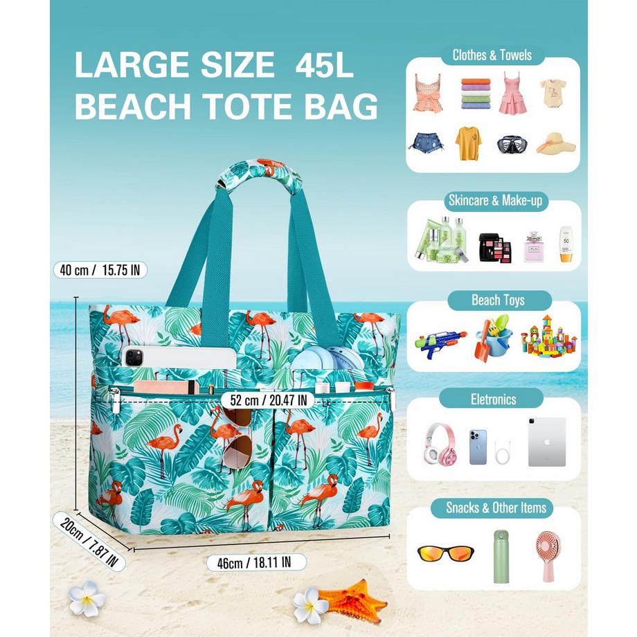 Only-bags.store grand sac de plage avec fermeture éclair  