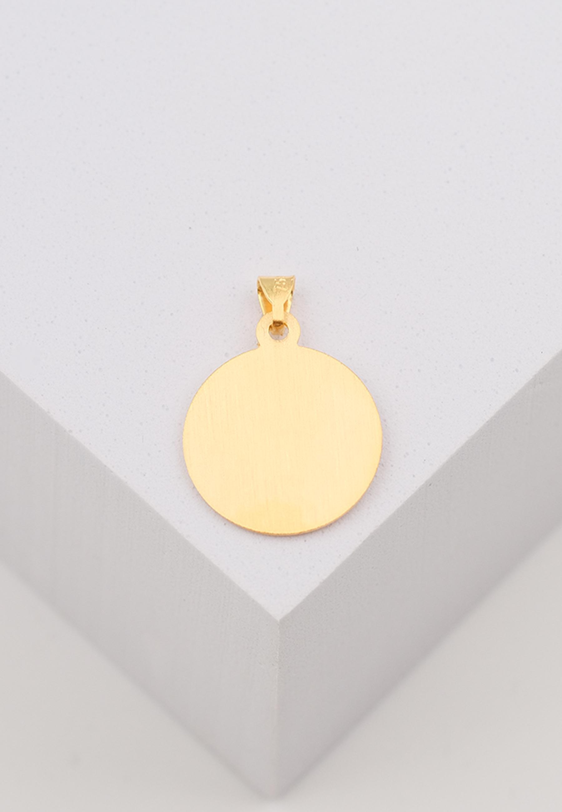 MUAU Schmuck  Anhänger Medaille Christophorus Gelbgold 750, 14mm 