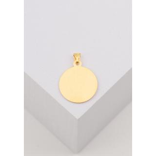 MUAU Schmuck  Anhänger Medaille Christophorus Gelbgold 750, 14mm 