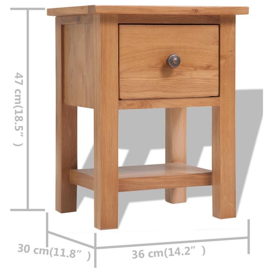 VidaXL Table de nuit bois de chêne  