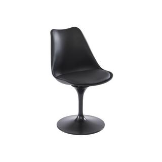 Vente-unique Lot de 6 chaises en polypropylène, simili et métal - Noir - XAFY  