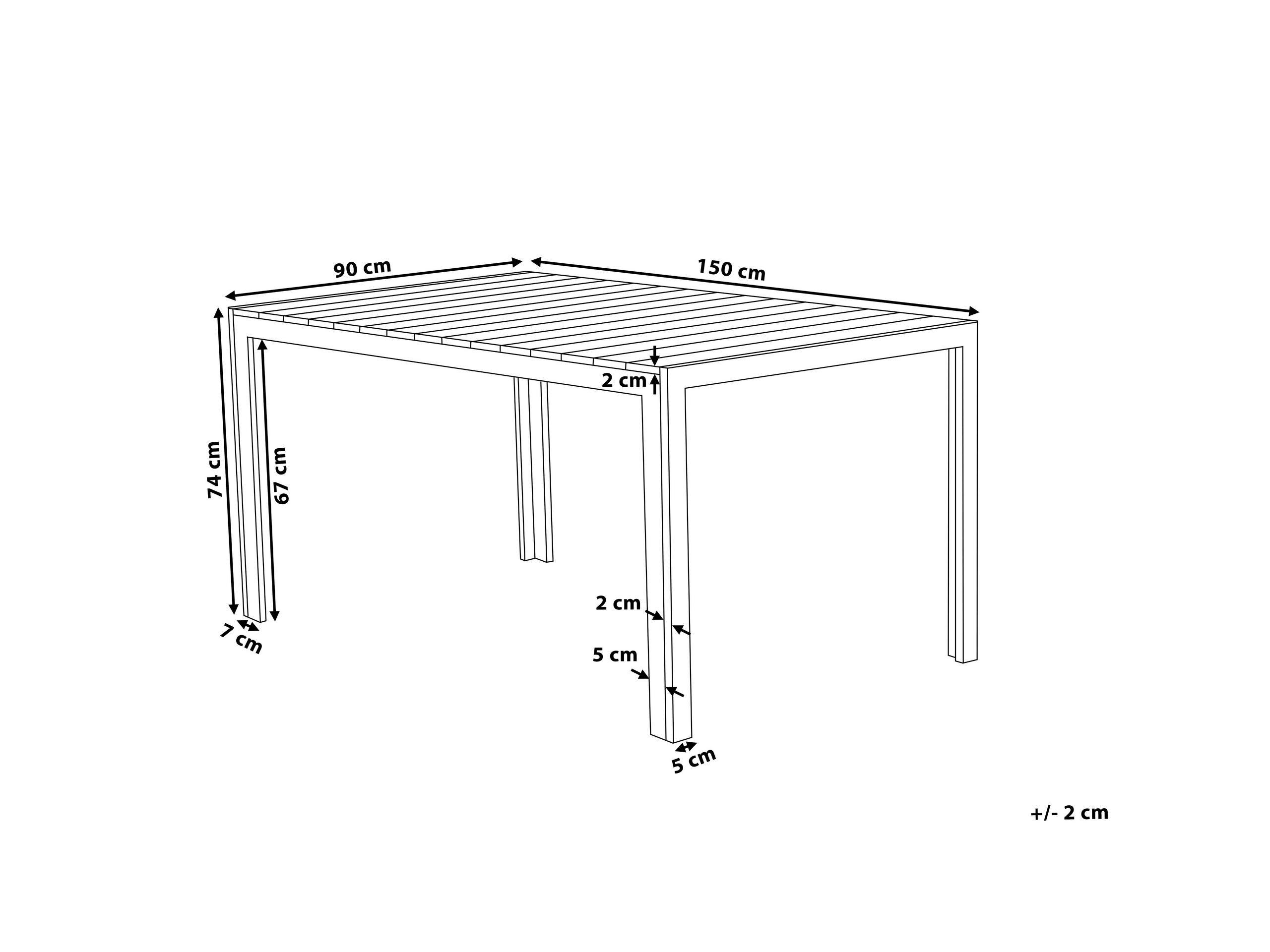 Beliani Table de salle à manger de jardin en Bois synthétique Industriel COMO  