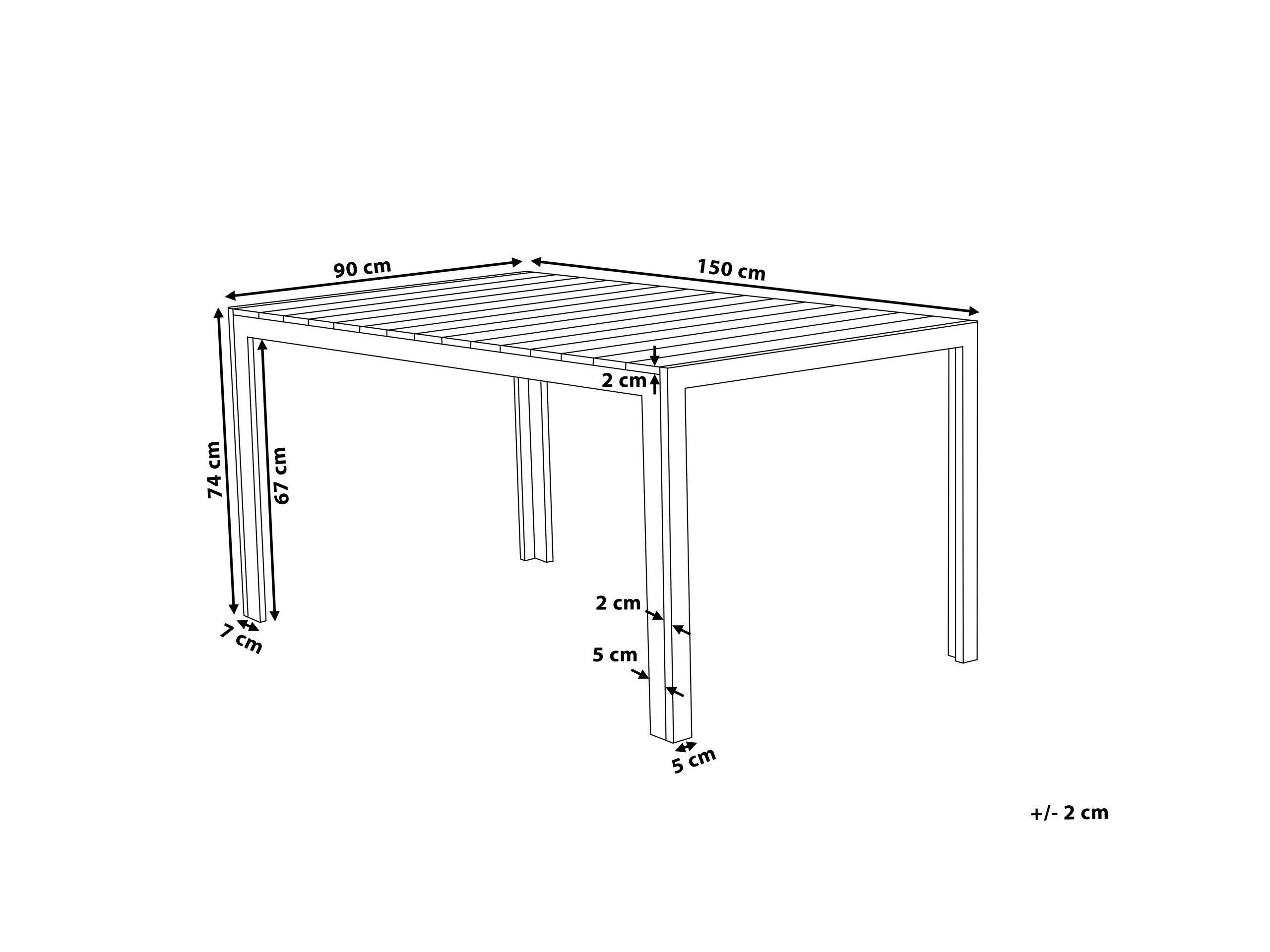 Beliani Table de jardin en Bois synthétique Industriel COMO  