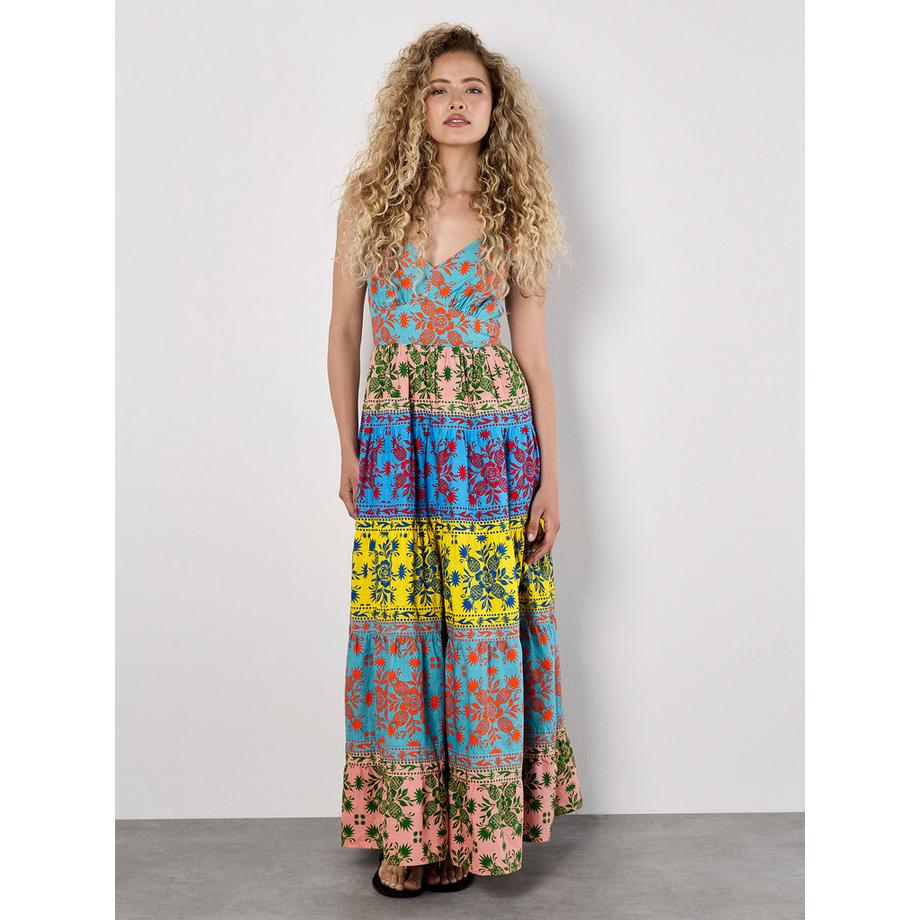 APRICOT Abito Lungo Spalline Ananas Colour Pop  