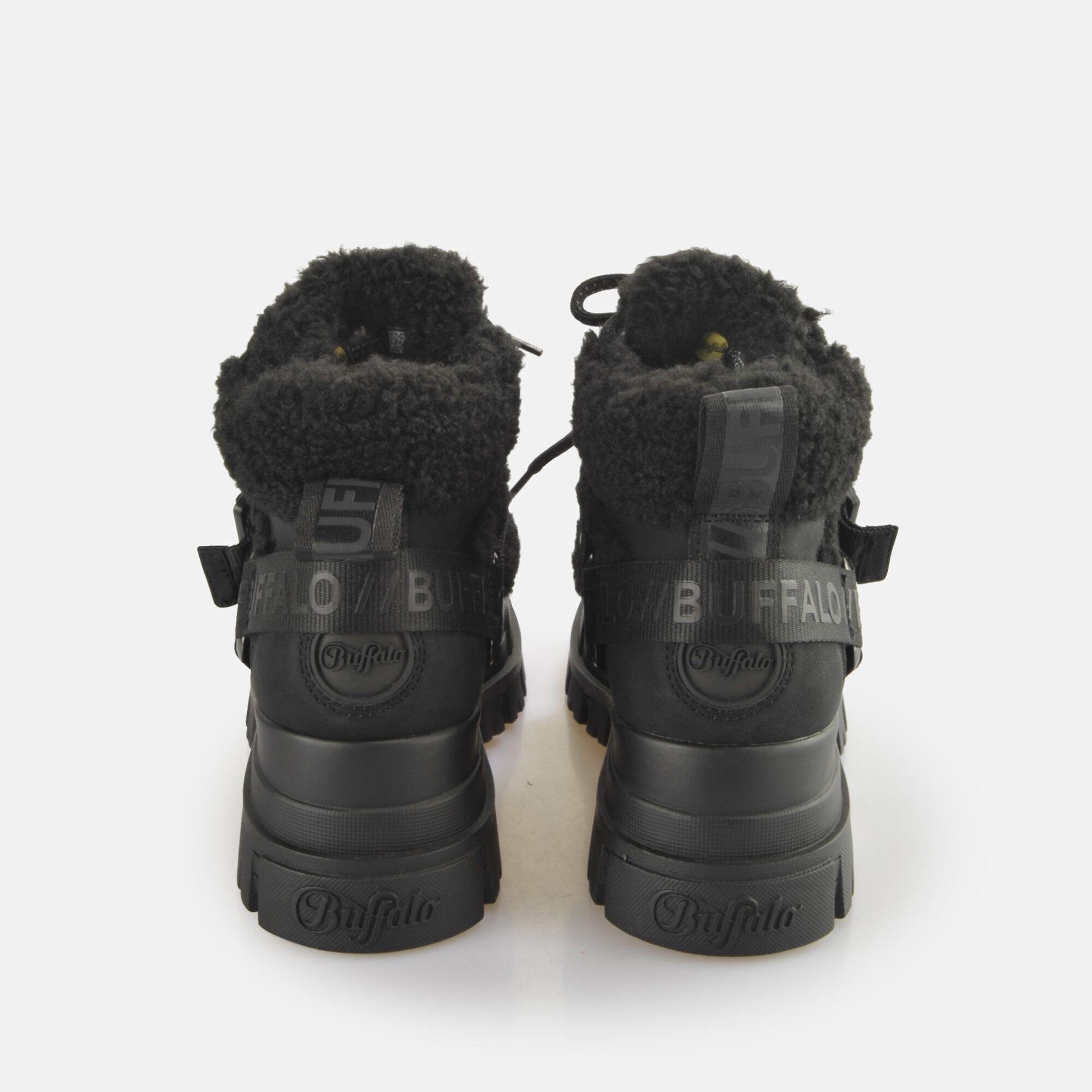 Buffalo  damen stiefeletten aspha com mid warm - vegan nubuck/fur 