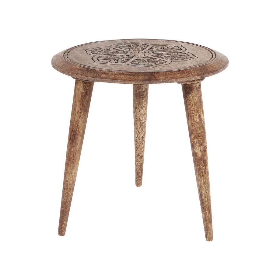 Beliani Lot de 2 tables d'appoint en Manguier Rustique TURUA  