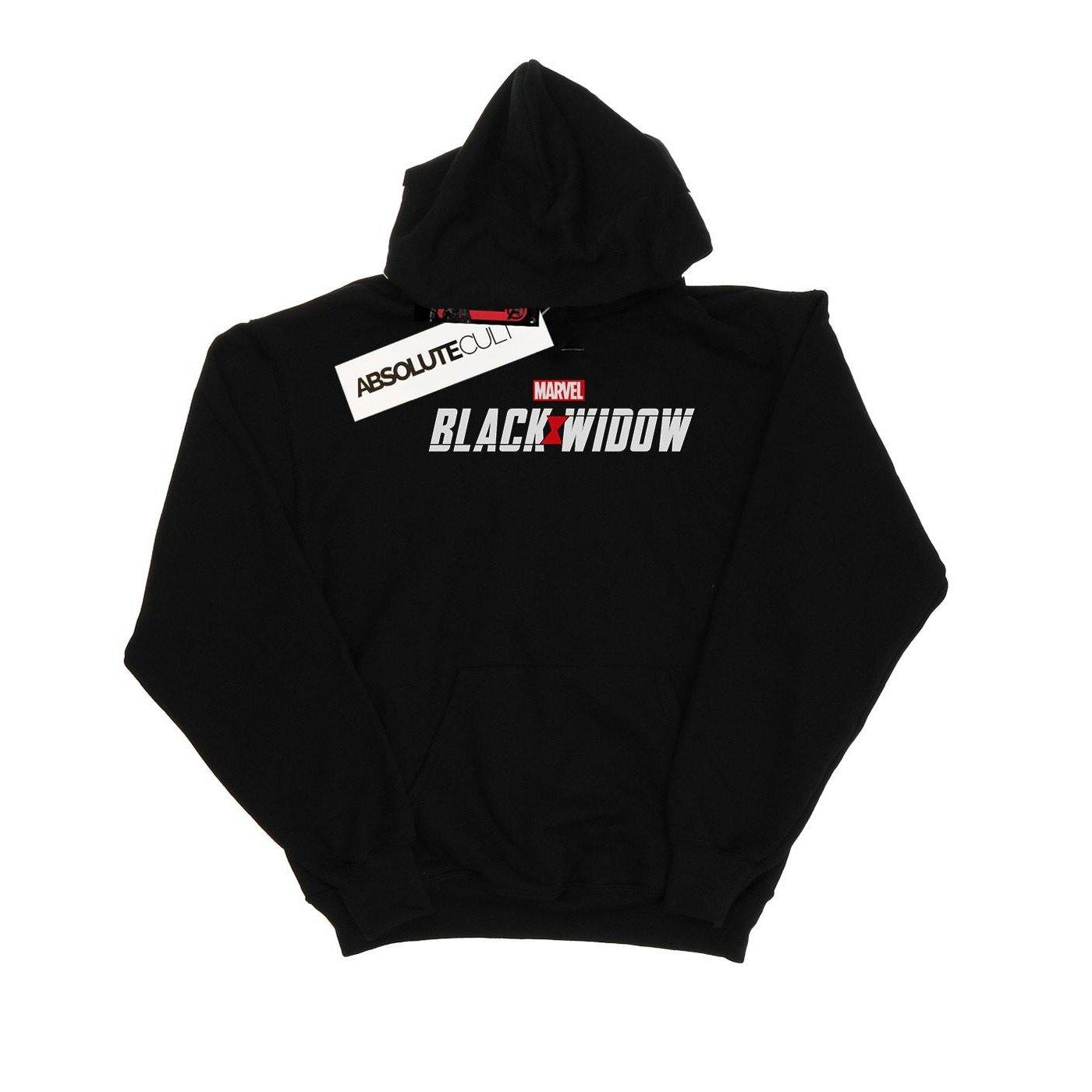 Image of Black Widow Movie Logo Kapuzenpullover Mädchen Schwarz 104