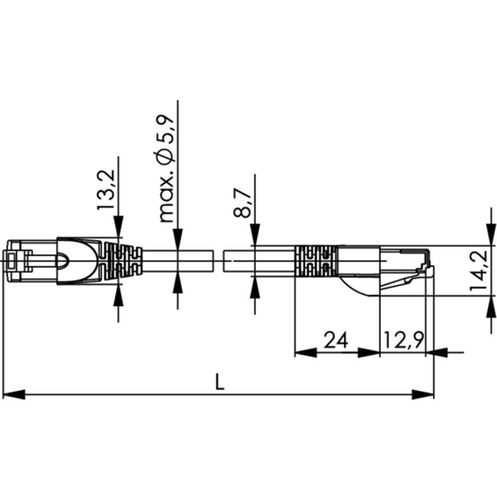 Telegärtner  Patchkabel Cat.6A(IEC) MP8 FS 500 LSZH-50.0 m 