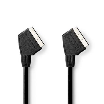 SCART-Kabel | SCART-Stecker | SCART-Stecker | Vernickelt | 480p | 2,00 m | Rund | PVC | Schwarz | Box
