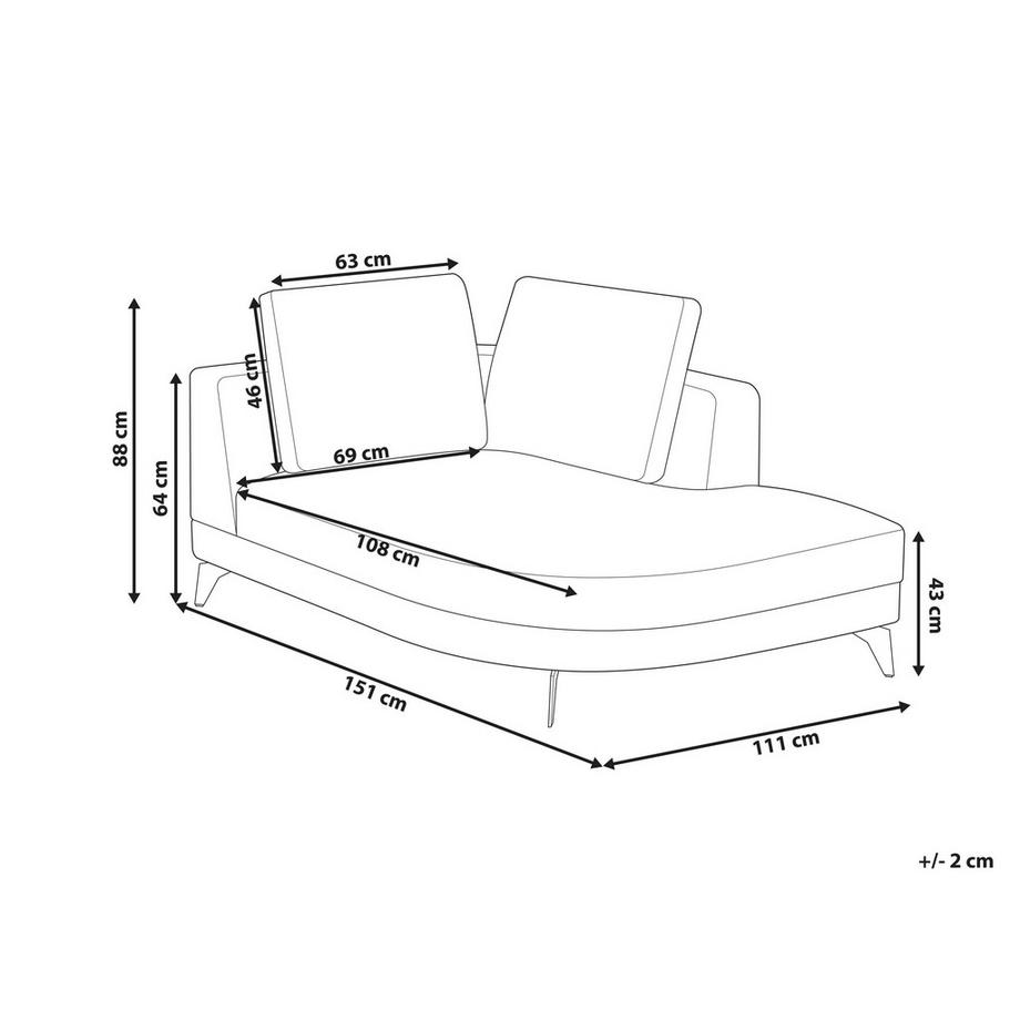 Beliani Chaise longue en Lin synthétique Moderne MARUM  