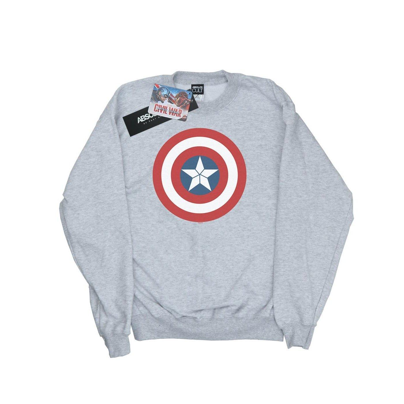 Image of Captain America Civil War Shield Sweatshirt Unisex Grau 140/146