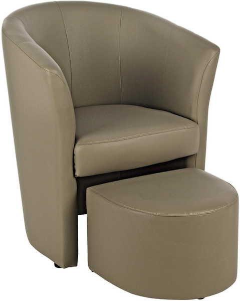 Image of mutoni Loungsessel Rita mit Hocker taupe - ONE SIZE