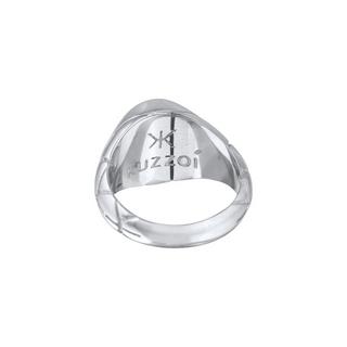 Kuzzoi  Ring Basic  Siegelring Oval Emaille 925Er Silber 