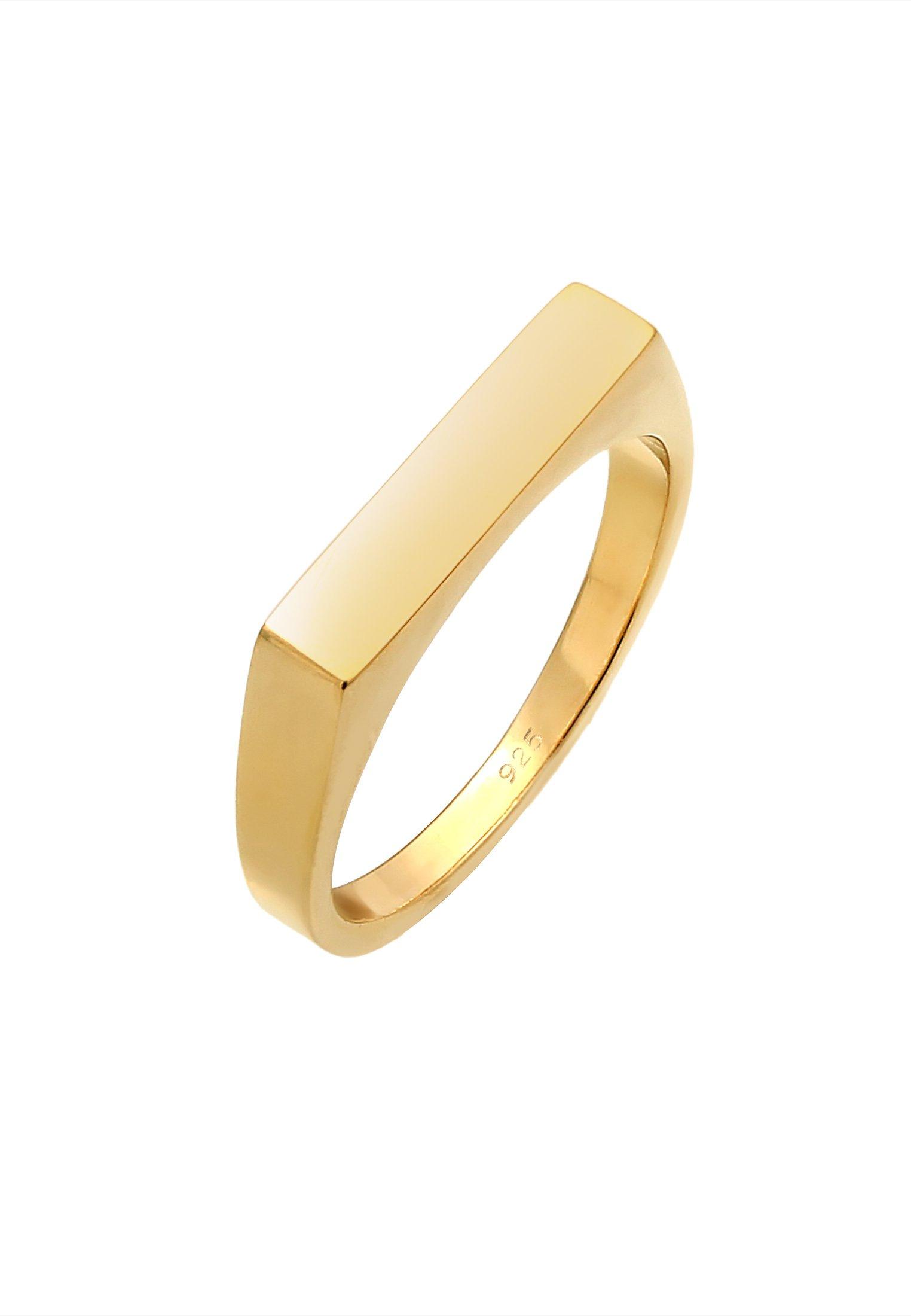 Image of Ring Eckig Basic Damen Gold 52mm