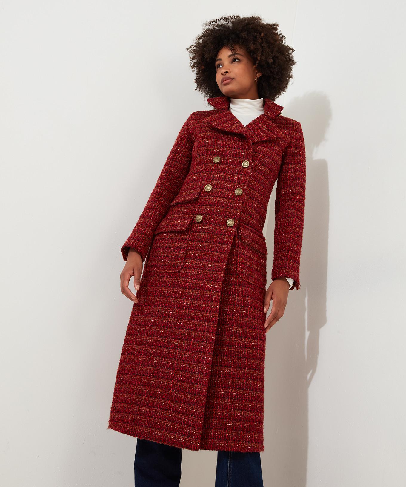 Joe Browns  PETITE Zweireihiger Maxi-Mantel aus strukturiertem Tweed 