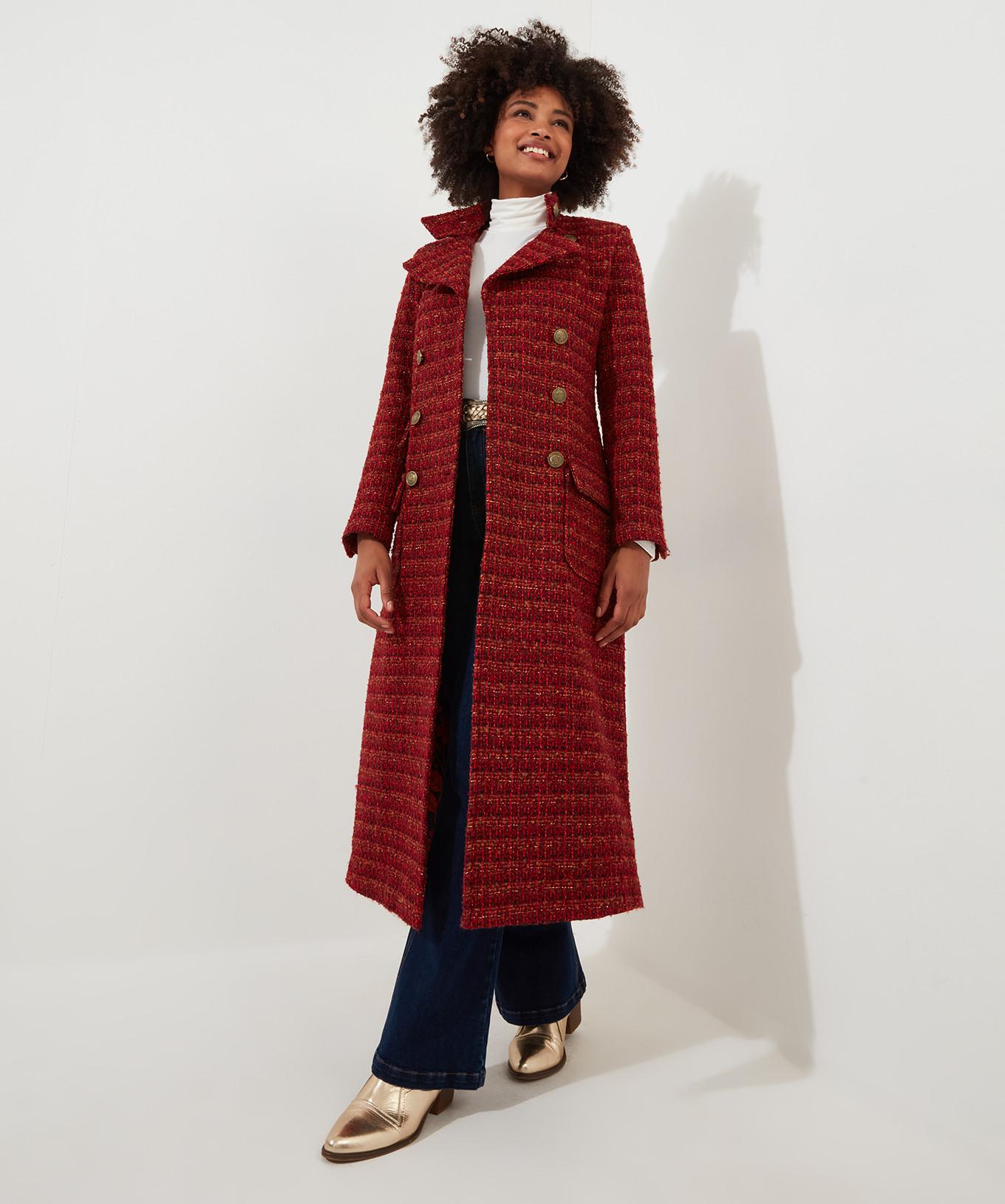 Joe Browns  PETITE Manteau Maxi Double Boutonnage Tweed Texturé 