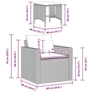 VidaXL Ensemble de canapés de jardin rotin synthétique  