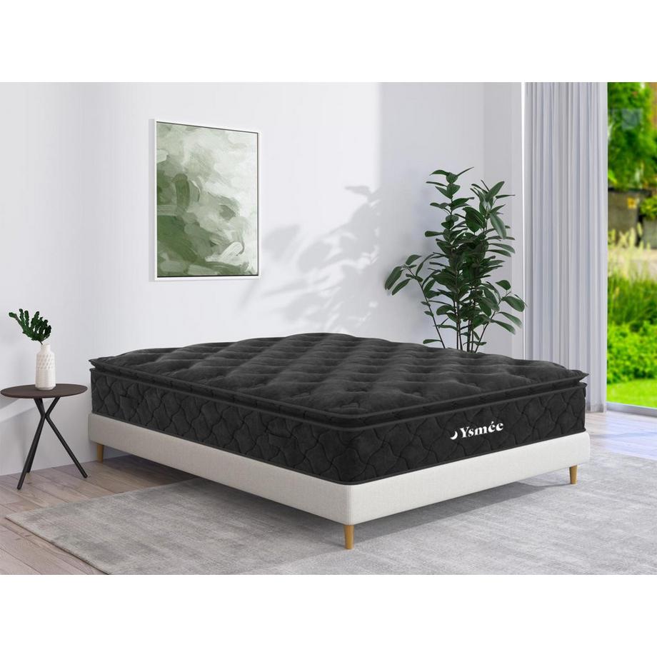 Ysmée Matelas ressorts ensachés surmatelas intégré BLACK DREAM de DREAMEA PLAY  