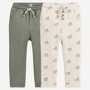 2er-Set bedruckte Molton-Pluderhosen