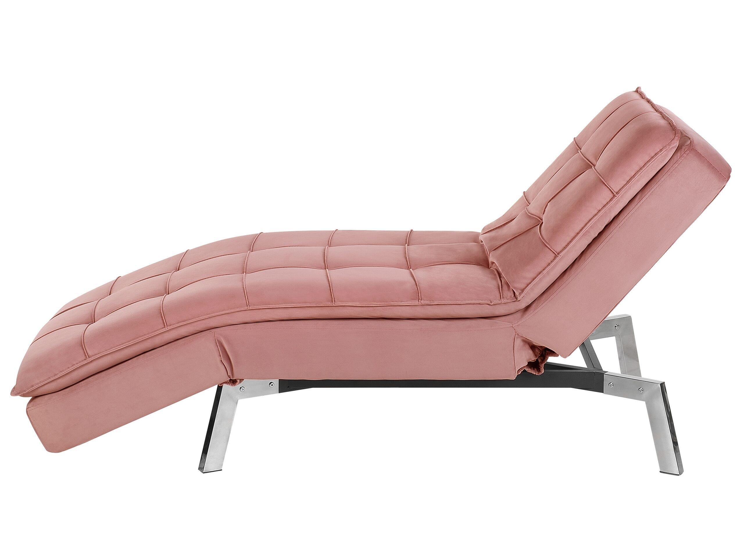 Beliani Chaiselongue aus Samtstoff Modern LOIRET  