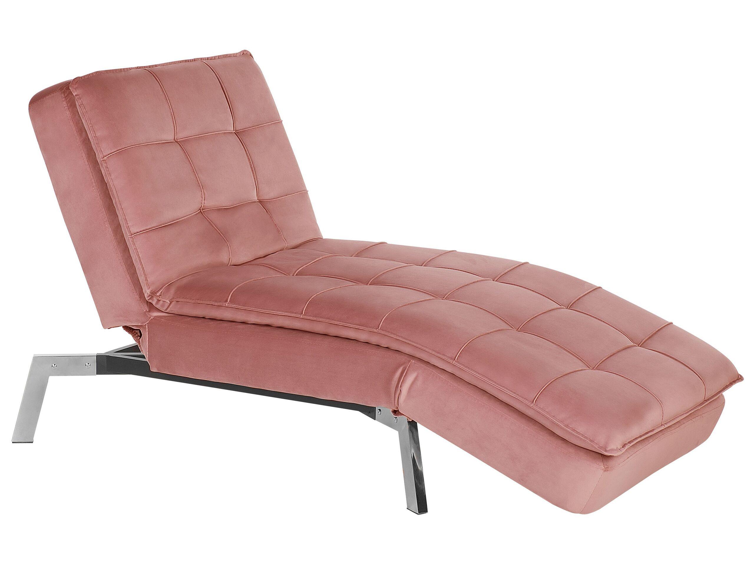 Beliani Chaiselongue aus Samtstoff Modern LOIRET  