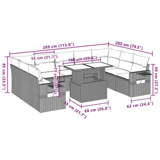 VidaXL set divano da giardino Polirattan  