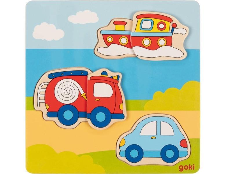 Image of Puzzle Einlegepuzzle 3D Effekt Fahrzeuge (5Teile)