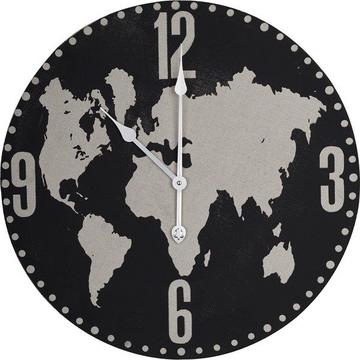 Horloge murale du monde en bois