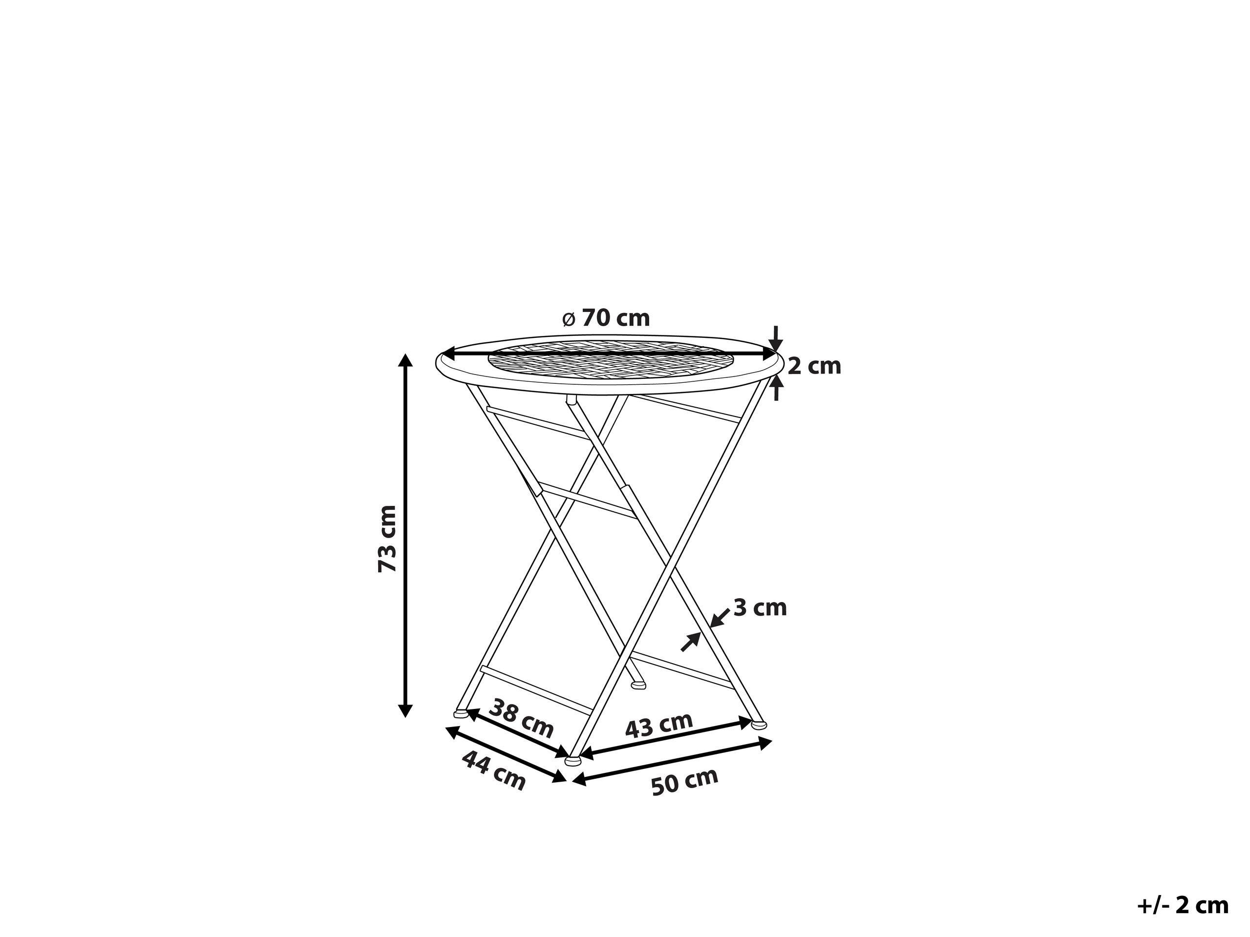 Beliani Table de jardin en Métal Rétro BIVIO  