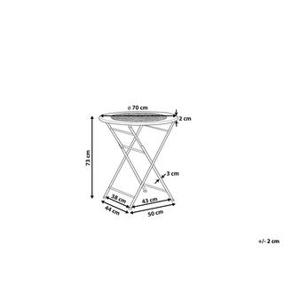 Beliani Tavolino Bistrot en Ferro Retrò BIVIO  