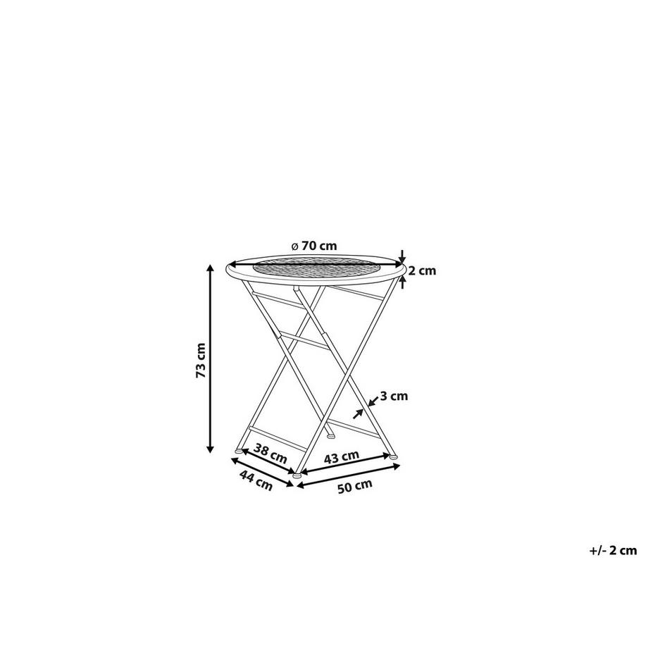 Beliani Outdoor Bistrotisch aus Eisen Retro BIVIO  