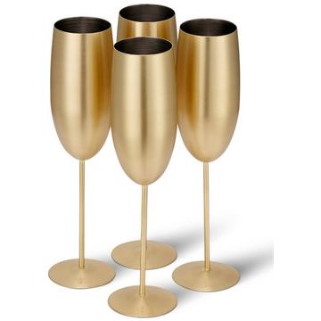 Edelstahl Sektgläser Gold matt 4er-Set