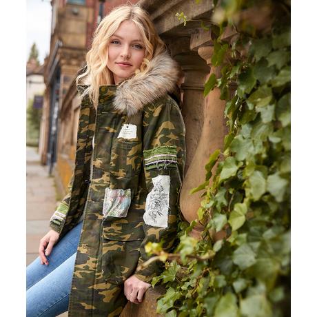 Joe Browns  Boutique Bestickter Camouflage-Parka mit Kapuze 