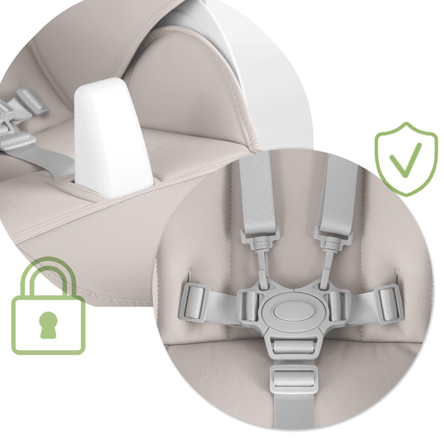 B2X  Chaise de salle à manger avec table, chaise à bascule Belo grise + arche jouet 