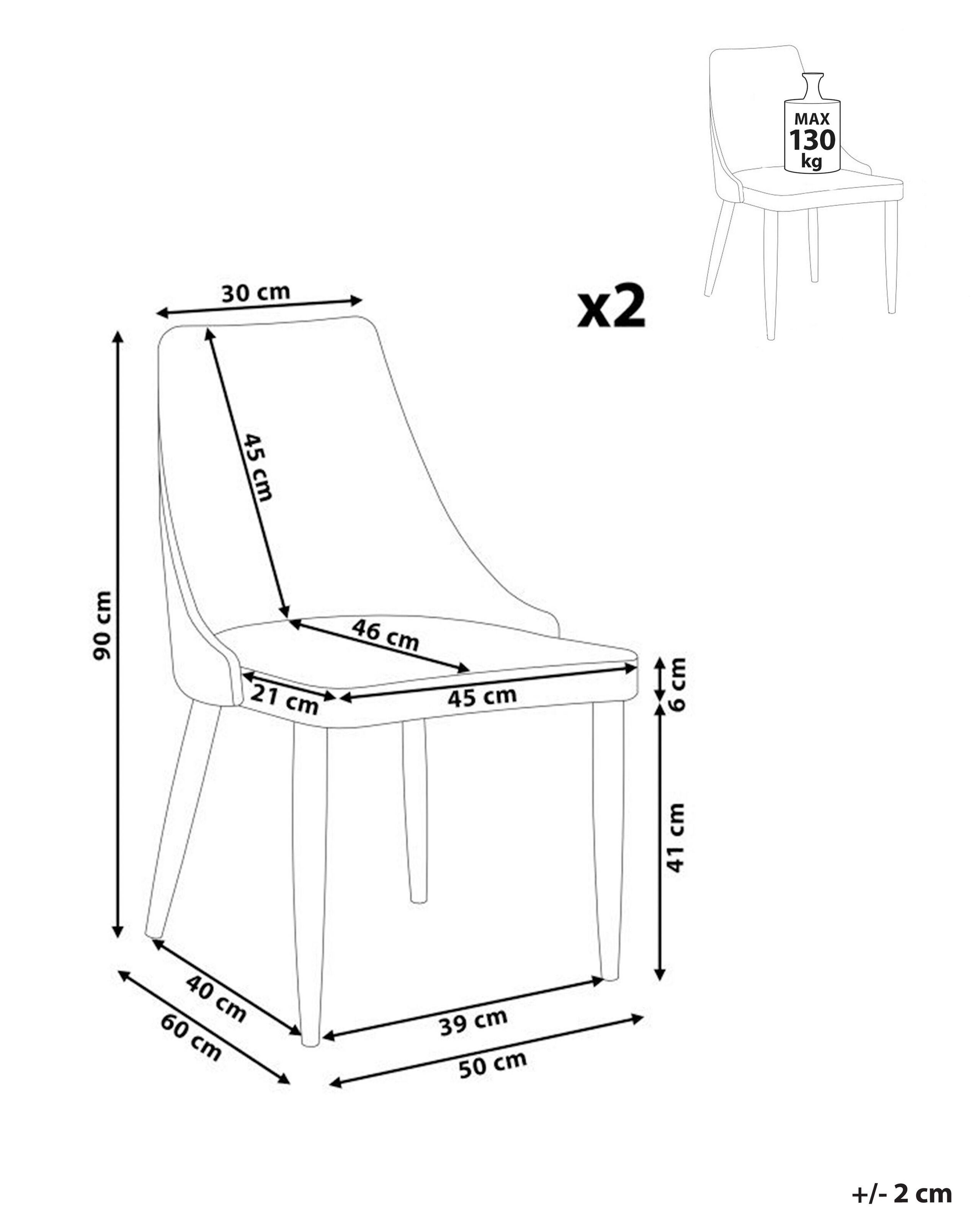 Beliani Chaise de salle à manger en Polyester Moderne CAMINO  