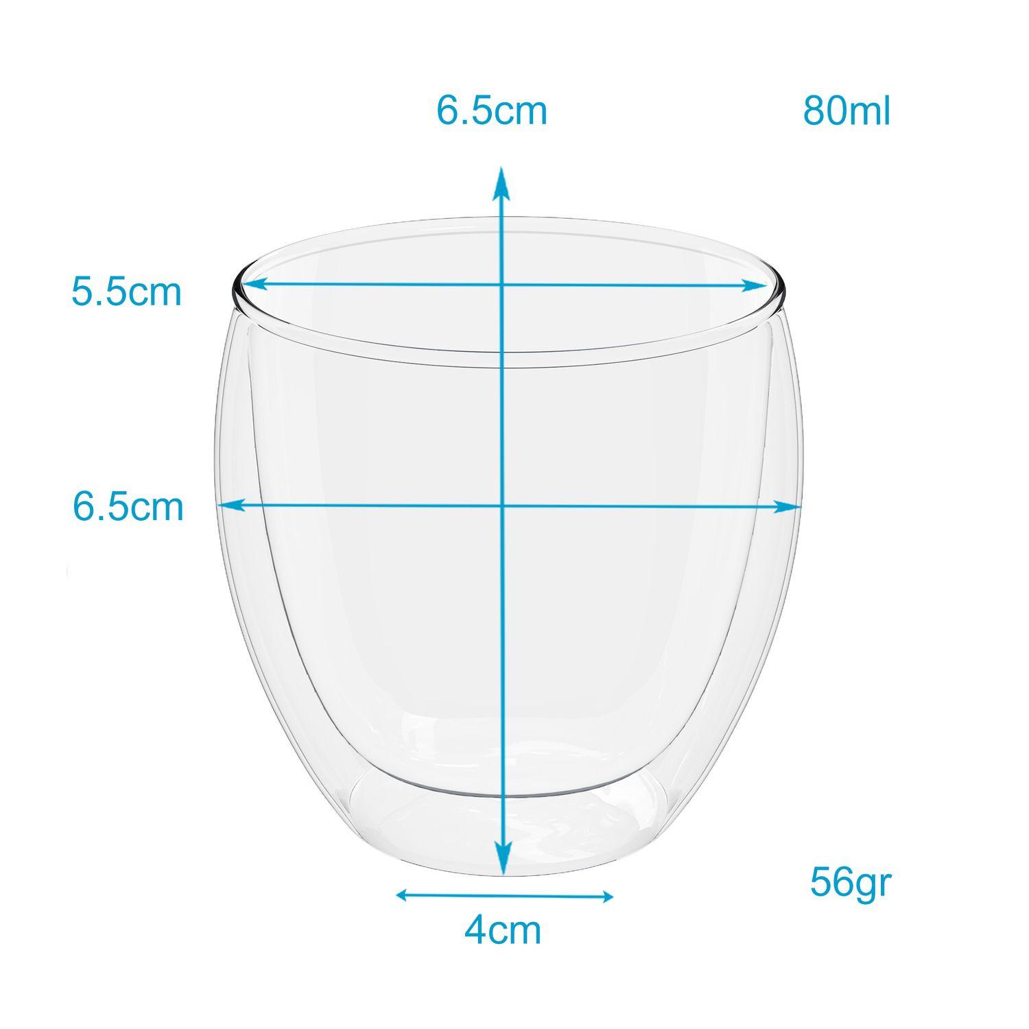 Intirilife Intirilife 4x verre à expresso transparent à double paroi  