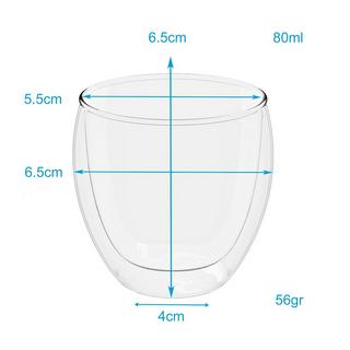 Intirilife Intirilife 4x verre à expresso transparent à double paroi  