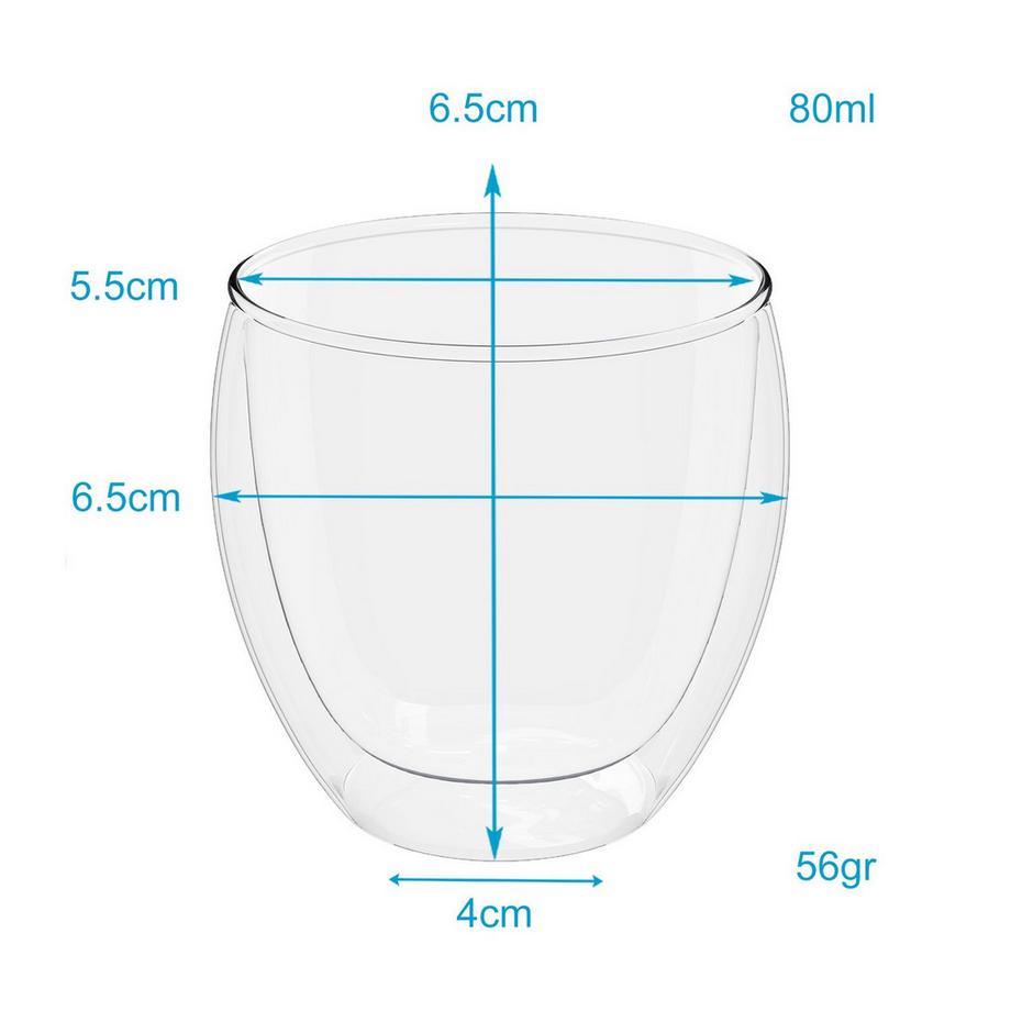 Intirilife Intirilife 4x verre à expresso transparent à double paroi  