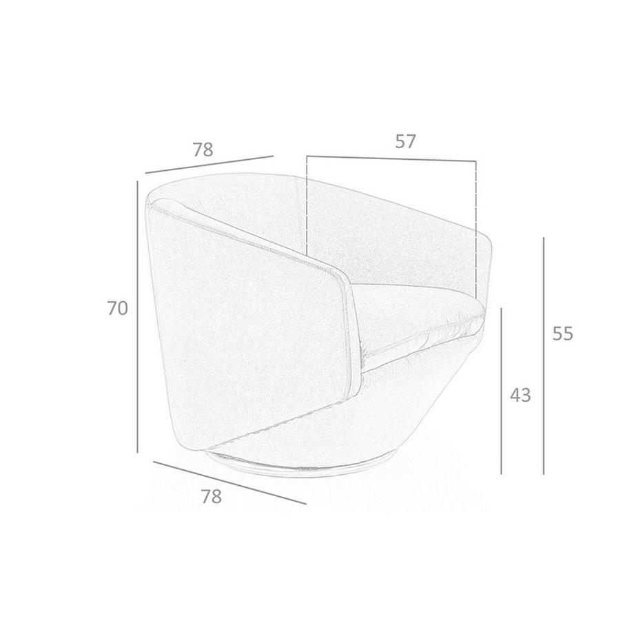 ANGEL CERDA Poltrona girevole in velluto pesca  